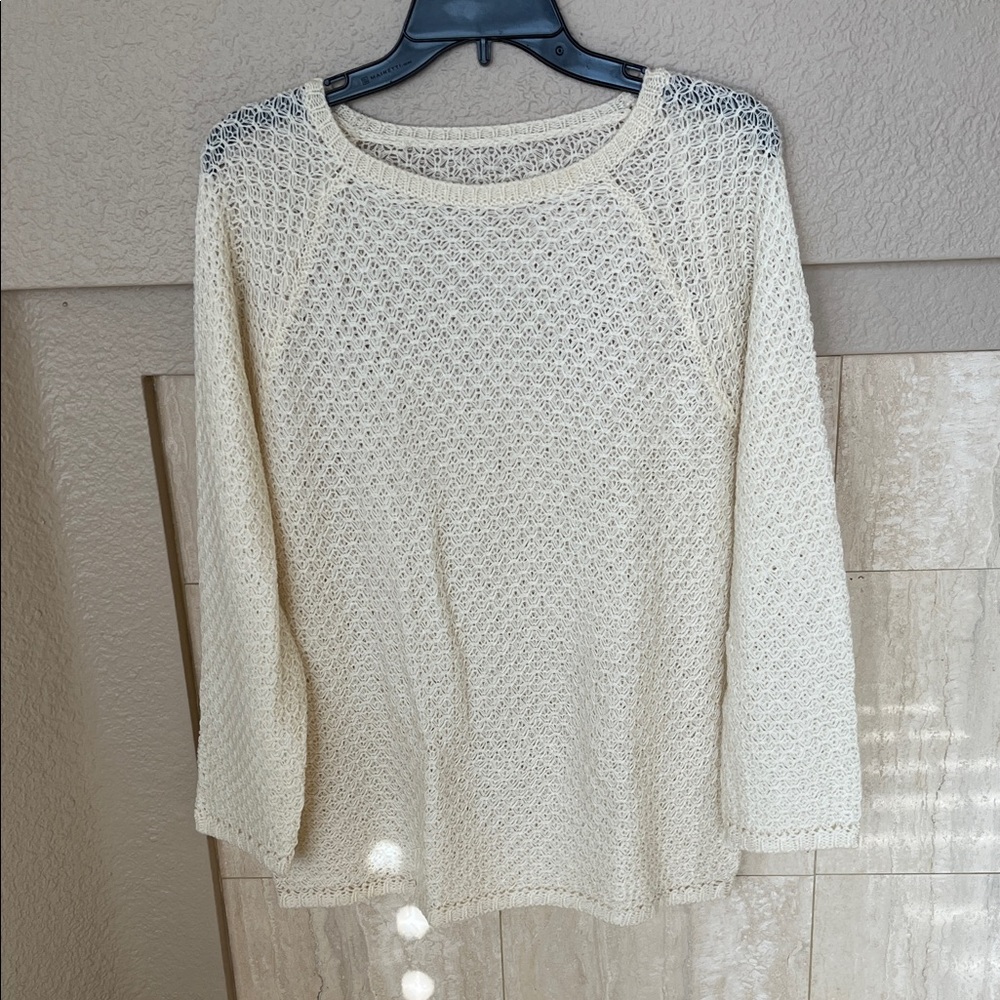 Elegant Cream Knit Women's Sweater